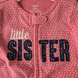 Carter's Pink Little Sister Onesie